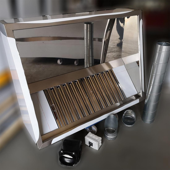 Commercial Kitchen Commercial Extraction Canopy Hood Kit 1500 mm